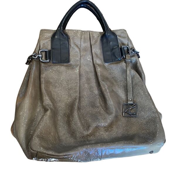 Kenneth Cole New York Patent Leather Tall Hobo Bag - Picture 1 of 12